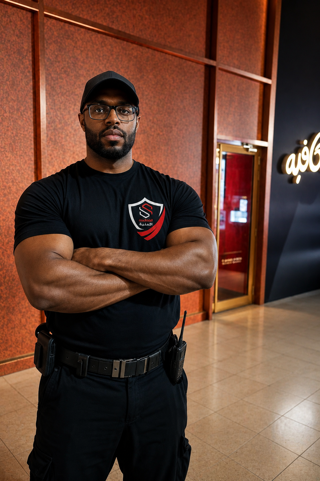 Security team inside a modern facility